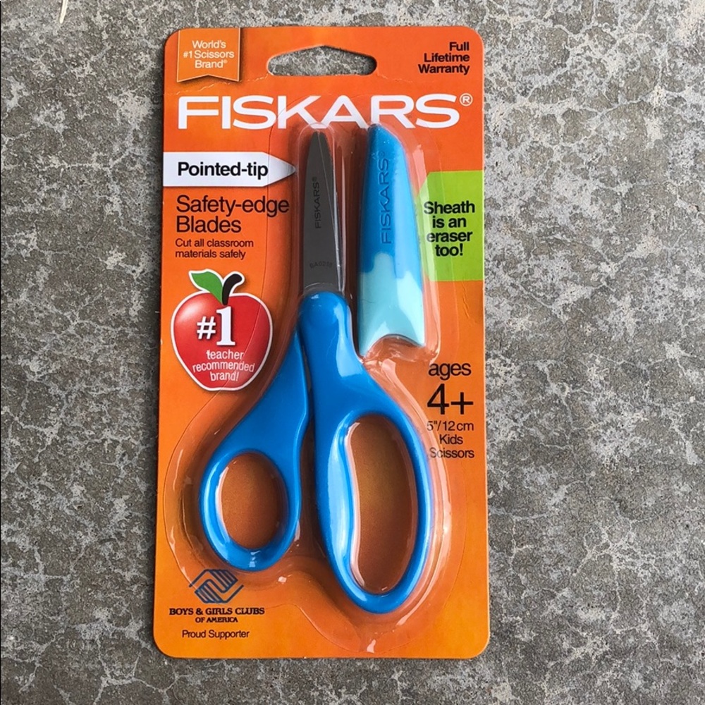 Brand New Fiskars Kids Scissors with Sheath - Blue
